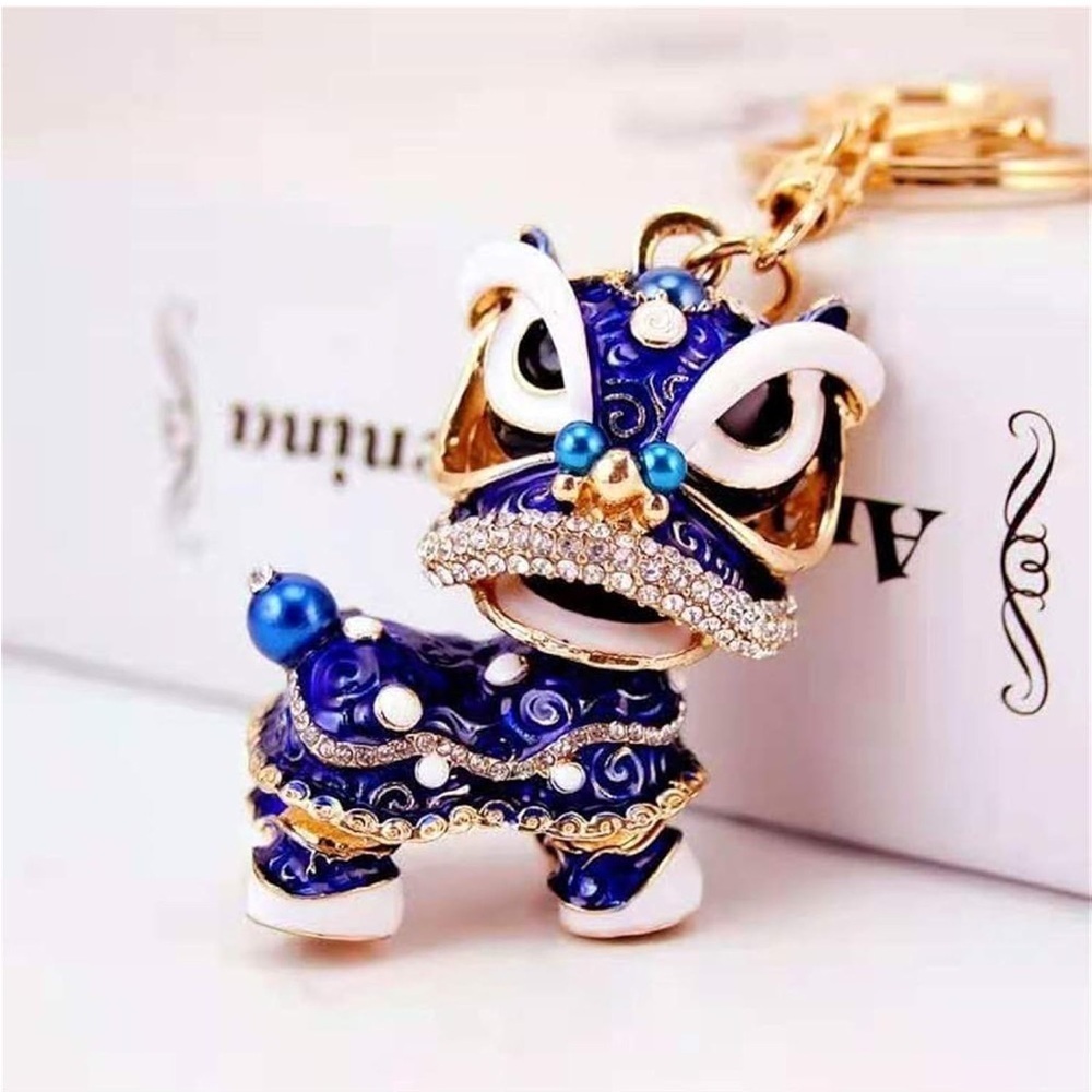 Chinese dragon in blue bag charm